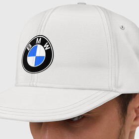 Кепка снепбек с прямым козырьком с принтом Logo BMW в Тюмени, хлопок 100% |  | автобренды | автомобильные | бмв | лого | машина | тачка
