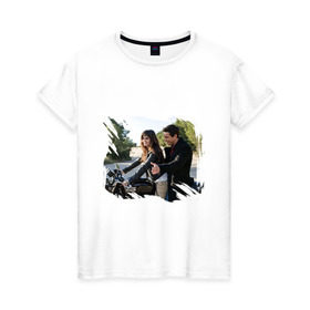 Женская футболка хлопок с принтом Аче и Джин в Тюмени, 100% хлопок | прямой крой, круглый вырез горловины, длина до линии бедер, слегка спущенное плечо | 3msc | mario casas | актер | марио касас | мелодрама | я тебя хочу