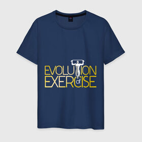 Мужская футболка хлопок с принтом Evolution of Exercise NEW в Тюмени, 100% хлопок | прямой крой, круглый вырез горловины, длина до линии бедер, слегка спущенное плечо. | Тематика изображения на принте: 