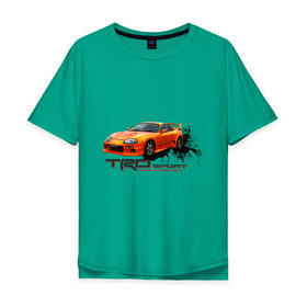 Мужская футболка хлопок Oversize с принтом toyota supra TRD в Тюмени, 100% хлопок | свободный крой, круглый ворот, “спинка” длиннее передней части | tourer | toyota supra | супра | тойота | японские автомобили