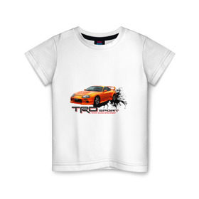 Детская футболка хлопок с принтом toyota supra TRD в Тюмени, 100% хлопок | круглый вырез горловины, полуприлегающий силуэт, длина до линии бедер | tourer | toyota supra | супра | тойота | японские автомобили