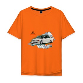 Мужская футболка хлопок Oversize с принтом Honda ACCORD в Тюмени, 100% хлопок | свободный крой, круглый ворот, “спинка” длиннее передней части | honda | honda accord | tourer | хонда аккорд | японские автомобили