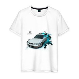 Мужская футболка хлопок с принтом Honda INSPIRE в Тюмени, 100% хлопок | прямой крой, круглый вырез горловины, длина до линии бедер, слегка спущенное плечо. | Тематика изображения на принте: honda | tourer | хонда инспайр | японские автомобили