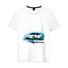 Мужская футболка хлопок с принтом Honda INTEGRA в Тюмени, 100% хлопок | прямой крой, круглый вырез горловины, длина до линии бедер, слегка спущенное плечо. | honda interga | tourer | ходна интегра | японские автомобили