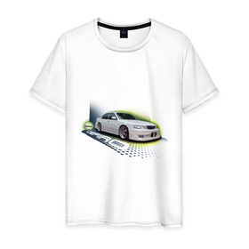 Мужская футболка хлопок с принтом Nissan CEFIRO в Тюмени, 100% хлопок | прямой крой, круглый вырез горловины, длина до линии бедер, слегка спущенное плечо. | nissan cefiro | ниссан | ниссан цефиро | японские автомобили