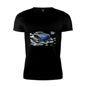 Мужская футболка премиум с принтом Nisan Skyline в Тюмени, 92% хлопок, 8% лайкра | приталенный силуэт, круглый вырез ворота, длина до линии бедра, короткий рукав | Тематика изображения на принте: nissan skyline | tourer | ниссан | скайлайн | японские автомобили