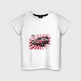 Детская футболка хлопок с принтом Nisan Skyline красная в Тюмени, 100% хлопок | круглый вырез горловины, полуприлегающий силуэт, длина до линии бедер | nissan skyline | tourer | ниссан | скайлайн | японские автомобили