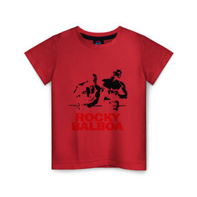 Детская футболка хлопок с принтом Rocky Balboa в Тюмени, 100% хлопок | круглый вырез горловины, полуприлегающий силуэт, длина до линии бедер | boxing | боксер | роки | рокки | рокки бальбоа | спорт