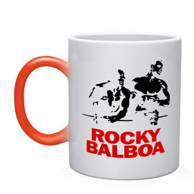 Кружка хамелеон с принтом Rocky Balboa в Тюмени, керамика | меняет цвет при нагревании, емкость 330 мл | boxing | боксер | роки | рокки | рокки бальбоа | спорт