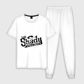 Мужская пижама хлопок с принтом the shady в Тюмени, 100% хлопок | брюки и футболка прямого кроя, без карманов, на брюках мягкая резинка на поясе и по низу штанин
 | eminm | slim shady | еминем | реп | репчик | рэп