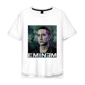 Мужская футболка хлопок Oversize с принтом постер Eminem в Тюмени, 100% хлопок | свободный крой, круглый ворот, “спинка” длиннее передней части | eminm | slim shady | еминем | реп | репчик | рэп