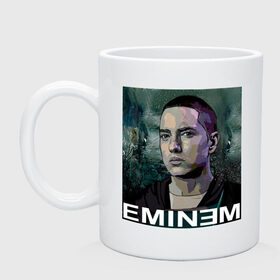 Кружка с принтом постер Eminem в Тюмени, керамика | объем — 330 мл, диаметр — 80 мм. Принт наносится на бока кружки, можно сделать два разных изображения | eminm | slim shady | еминем | реп | репчик | рэп