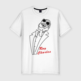 Мужская футболка премиум с принтом Ray Charles (1) в Тюмени, 92% хлопок, 8% лайкра | приталенный силуэт, круглый вырез ворота, длина до линии бедра, короткий рукав | 