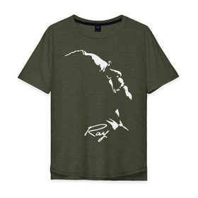 Мужская футболка хлопок Oversize с принтом Ray Charles в Тюмени, 100% хлопок | свободный крой, круглый ворот, “спинка” длиннее передней части | jazz | ray charles | джаз | музыка | рэй чарльз