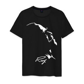 Мужская футболка хлопок с принтом Ray Charles в Тюмени, 100% хлопок | прямой крой, круглый вырез горловины, длина до линии бедер, слегка спущенное плечо. | Тематика изображения на принте: jazz | ray charles | джаз | музыка | рэй чарльз