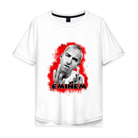 Мужская футболка хлопок Oversize с принтом Eminem blood в Тюмени, 100% хлопок | свободный крой, круглый ворот, “спинка” длиннее передней части | eminm | slim shady | еминем | реп | репчик | рэп