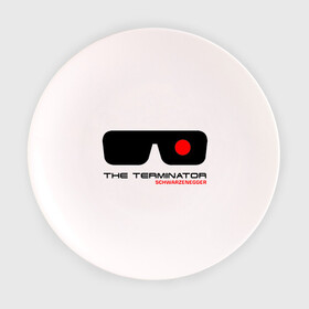 Тарелка 3D с принтом The Terminator в Тюмени, фарфор | диаметр - 210 мм
диаметр для нанесения принта - 120 мм | terminator | очки терминатор | терминатор | шварценеггер | шварцнеггер