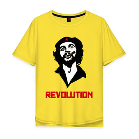 Мужская футболка хлопок Oversize с принтом Che Guevara Revolution в Тюмени, 100% хлопок | свободный крой, круглый ворот, “спинка” длиннее передней части | Тематика изображения на принте: че гевара