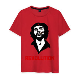 Мужская футболка хлопок с принтом Che Guevara Revolution в Тюмени, 100% хлопок | прямой крой, круглый вырез горловины, длина до линии бедер, слегка спущенное плечо. | Тематика изображения на принте: че гевара