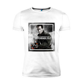 Мужская футболка премиум с принтом Schwarzenegger в Тюмени, 92% хлопок, 8% лайкра | приталенный силуэт, круглый вырез ворота, длина до линии бедра, короткий рукав | expendables | schwarzenegger | арни | кино. фильмы | неудержимые | шварценеггер