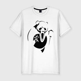 Мужская футболка премиум с принтом Панда крик в Тюмени, 92% хлопок, 8% лайкра | приталенный силуэт, круглый вырез ворота, длина до линии бедра, короткий рукав | Тематика изображения на принте: панда