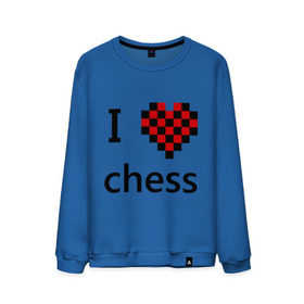 Мужской свитшот хлопок с принтом I love chess в Тюмени, 100% хлопок |  | chess | i love chess | шахматы | я люблю шахматы