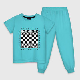 Детская пижама хлопок с принтом Шахматная достка в Тюмени, 100% хлопок |  брюки и футболка прямого кроя, без карманов, на брюках мягкая резинка на поясе и по низу штанин
 | шахматист | шахматная доска | шахматы