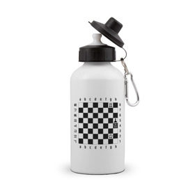 Бутылка спортивная с принтом Шахматная комбинация 1 в Тюмени, металл | емкость — 500 мл, в комплекте две пластиковые крышки и карабин для крепления | комбинация | шахматист | шахматная доска | шахматы