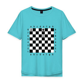 Мужская футболка хлопок Oversize с принтом Комбинация шах и мат в Тюмени, 100% хлопок | свободный крой, круглый ворот, “спинка” длиннее передней части | checkmate | мат | шах | шах и мат | шахматист | шахматная доска | шахматы