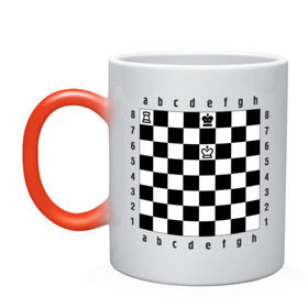 Кружка хамелеон с принтом Комбинация шах и мат в Тюмени, керамика | меняет цвет при нагревании, емкость 330 мл | checkmate | мат | шах | шах и мат | шахматист | шахматная доска | шахматы
