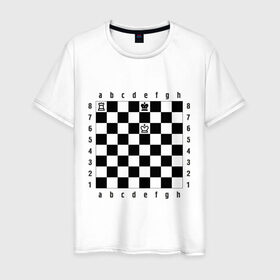 Мужская футболка хлопок с принтом Комбинация шах и мат в Тюмени, 100% хлопок | прямой крой, круглый вырез горловины, длина до линии бедер, слегка спущенное плечо. | checkmate | мат | шах | шах и мат | шахматист | шахматная доска | шахматы
