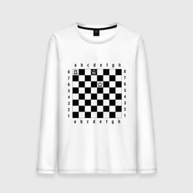 Мужской лонгслив хлопок с принтом Комбинация Шах в Тюмени, 100% хлопок |  | checkmate | мат | шах | шах и мат | шахматист | шахматная доска | шахматы