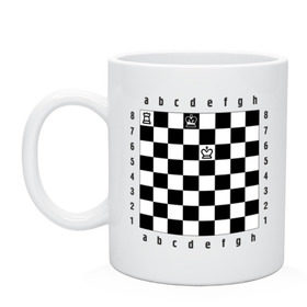Кружка с принтом Комбинация Шах в Тюмени, керамика | объем — 330 мл, диаметр — 80 мм. Принт наносится на бока кружки, можно сделать два разных изображения | checkmate | мат | шах | шах и мат | шахматист | шахматная доска | шахматы