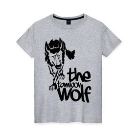 Женская футболка хлопок с принтом тамбовский волк в Тюмени, 100% хлопок | прямой крой, круглый вырез горловины, длина до линии бедер, слегка спущенное плечо | wolf | волк | животные