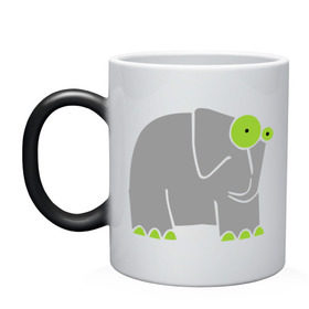 Кружка хамелеон с принтом Веселый слоник в Тюмени, керамика | меняет цвет при нагревании, емкость 330 мл | слон