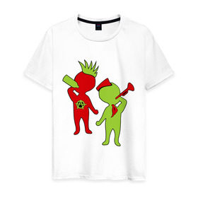 Мужская футболка хлопок с принтом пионер и панк в Тюмени, 100% хлопок | прямой крой, круглый вырез горловины, длина до линии бедер, слегка спущенное плечо. | punk | анархия | бутылка | горн | дети | ирокез | мальчики | человечки