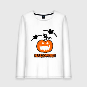 Женский лонгслив хлопок с принтом Тыква на хэллоуин в Тюмени, 100% хлопок |  | halloveen | halloven | hallovin | haloween | halowen | helloven | hellovin | helloween | hellowen | hellowin | helowen | helowin | тыква | халловин | халлувин | халлуин | халовин | халуин | хелловин | хеллоуин | хеллувин | хеловин | хелуин | хэлловин | хэ