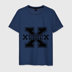 Мужская футболка хлопок с принтом Streght edge (sXe) (2) в Тюмени, 100% хлопок | прямой крой, круглый вырез горловины, длина до линии бедер, слегка спущенное плечо. | streght edge | sxe | меломанам | музыка