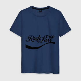 Мужская футболка хлопок с принтом Rock n Roll в Тюмени, 100% хлопок | прямой крой, круглый вырез горловины, длина до линии бедер, слегка спущенное плечо. | rock n roll | антибренд | разное | рок и рол