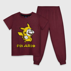 Детская пижама хлопок с принтом Pikario в Тюмени, 100% хлопок |  брюки и футболка прямого кроя, без карманов, на брюках мягкая резинка на поясе и по низу штанин
 | марио
