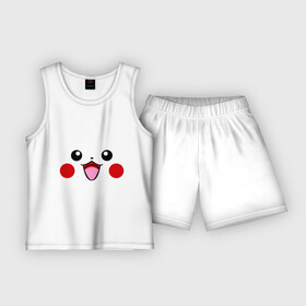 Детская пижама с шортами хлопок с принтом Серый Pikachu в Тюмени,  |  | happy pikachu | pikachu | пикачу | покемоны | счастливый пикачу