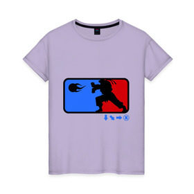 Женская футболка хлопок с принтом Street fighter в Тюмени, 100% хлопок | прямой крой, круглый вырез горловины, длина до линии бедер, слегка спущенное плечо | мортал комбат
