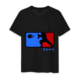 Мужская футболка хлопок с принтом Street fighter в Тюмени, 100% хлопок | прямой крой, круглый вырез горловины, длина до линии бедер, слегка спущенное плечо. | Тематика изображения на принте: мортал комбат
