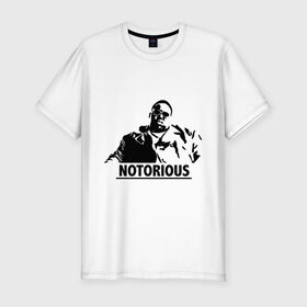 Мужская футболка премиум с принтом Notorious BIG Rap в Тюмени, 92% хлопок, 8% лайкра | приталенный силуэт, круглый вырез ворота, длина до линии бедра, короткий рукав | хип хоп