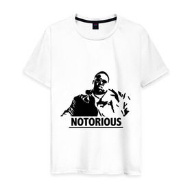 Мужская футболка хлопок с принтом Notorious BIG Rap в Тюмени, 100% хлопок | прямой крой, круглый вырез горловины, длина до линии бедер, слегка спущенное плечо. | хип хоп