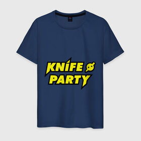 Мужская футболка хлопок с принтом Knife party в Тюмени, 100% хлопок | прямой крой, круглый вырез горловины, длина до линии бедер, слегка спущенное плечо. | dubstep | вечеринка | даб степ | дабстеп | музыка