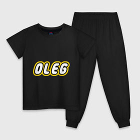 Детская пижама хлопок с принтом Oleg в Тюмени, 100% хлопок |  брюки и футболка прямого кроя, без карманов, на брюках мягкая резинка на поясе и по низу штанин
 | Тематика изображения на принте: lego | антибрренд | имена | конструктор лего | лего | логотип лего | олег