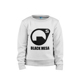 Детский свитшот хлопок с принтом Black mesa Black logo в Тюмени, 100% хлопок | круглый вырез горловины, эластичные манжеты, пояс и воротник | black mesa | игры | компьютерные игры