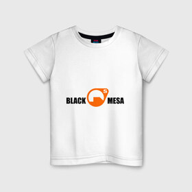 Детская футболка хлопок с принтом Black mesa Main logo в Тюмени, 100% хлопок | круглый вырез горловины, полуприлегающий силуэт, длина до линии бедер | Тематика изображения на принте: black mesa | игры | компьютерные игры