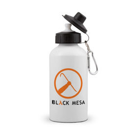Бутылка спортивная с принтом Black mesa Orange logo в Тюмени, металл | емкость — 500 мл, в комплекте две пластиковые крышки и карабин для крепления | Тематика изображения на принте: black mesa | игры | компьютерные игры